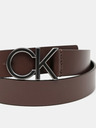 Calvin Klein hnědý kožený pánský pásek CK Enamel Riem
